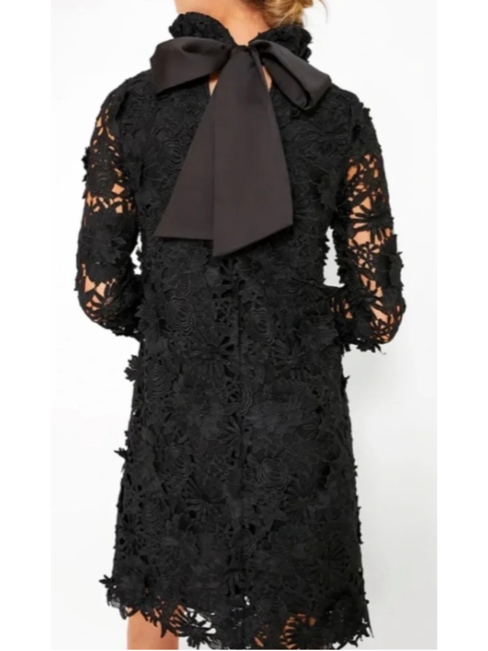 Tuckernuck Daphne Black Floral Lace Long Sleeve Mini Dress Size XL New - Picture 2 of 9